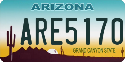 AZ license plate ARE5170