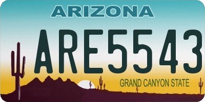 AZ license plate ARE5543