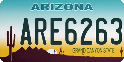 AZ license plate ARE6263