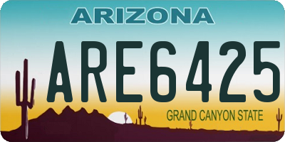 AZ license plate ARE6425