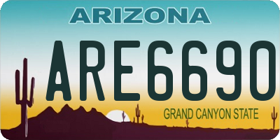 AZ license plate ARE6690