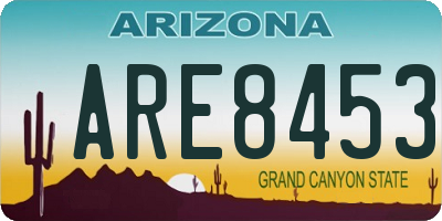 AZ license plate ARE8453