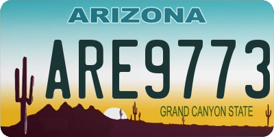 AZ license plate ARE9773
