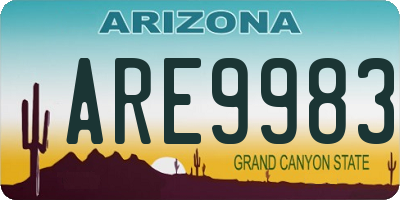AZ license plate ARE9983