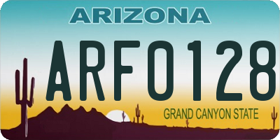 AZ license plate ARF0128