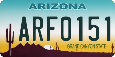AZ license plate ARF0151