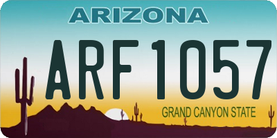 AZ license plate ARF1057