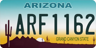 AZ license plate ARF1162
