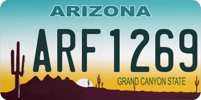 AZ license plate ARF1269