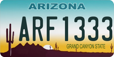 AZ license plate ARF1333