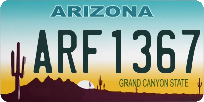 AZ license plate ARF1367