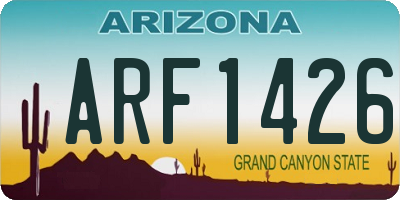 AZ license plate ARF1426