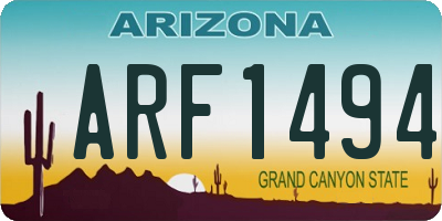 AZ license plate ARF1494