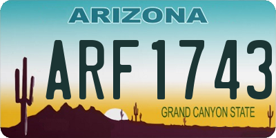 AZ license plate ARF1743