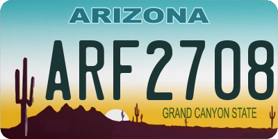 AZ license plate ARF2708