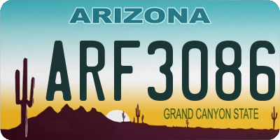 AZ license plate ARF3086