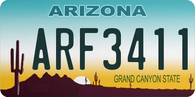 AZ license plate ARF3411