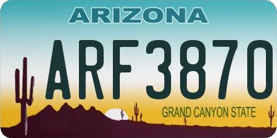 AZ license plate ARF3870