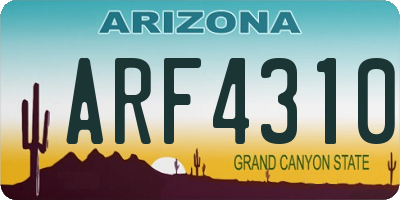AZ license plate ARF4310