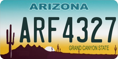 AZ license plate ARF4327