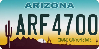 AZ license plate ARF4700