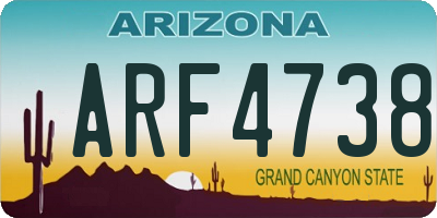 AZ license plate ARF4738