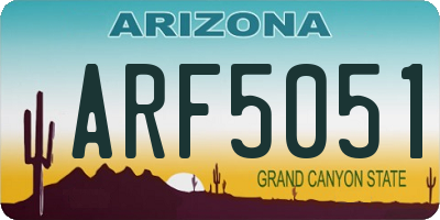 AZ license plate ARF5051