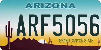 AZ license plate ARF5056