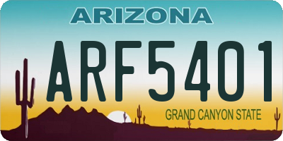 AZ license plate ARF5401