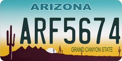 AZ license plate ARF5674