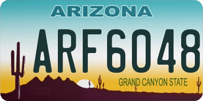 AZ license plate ARF6048