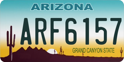 AZ license plate ARF6157
