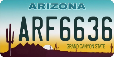 AZ license plate ARF6636