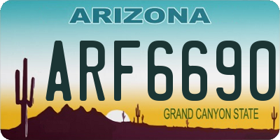 AZ license plate ARF6690