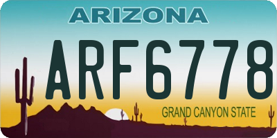 AZ license plate ARF6778
