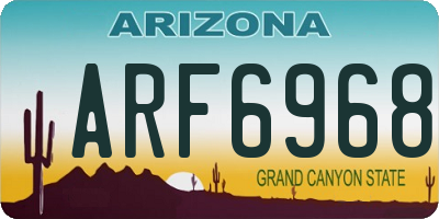 AZ license plate ARF6968