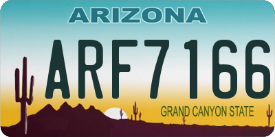 AZ license plate ARF7166