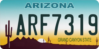 AZ license plate ARF7319