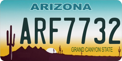 AZ license plate ARF7732