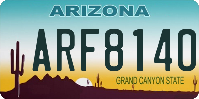 AZ license plate ARF8140