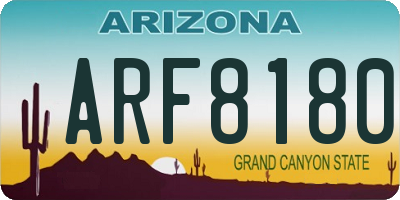 AZ license plate ARF8180