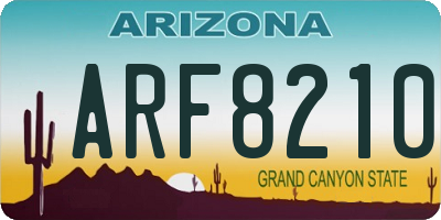 AZ license plate ARF8210