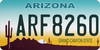 AZ license plate ARF8260