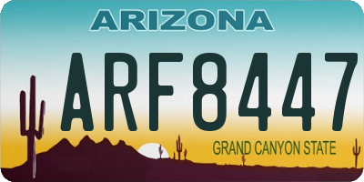 AZ license plate ARF8447