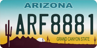 AZ license plate ARF8881