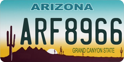 AZ license plate ARF8966