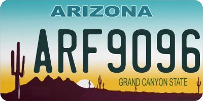 AZ license plate ARF9096
