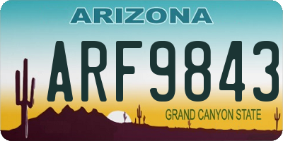 AZ license plate ARF9843
