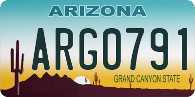 AZ license plate ARG0791