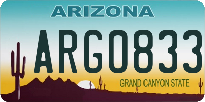 AZ license plate ARG0833